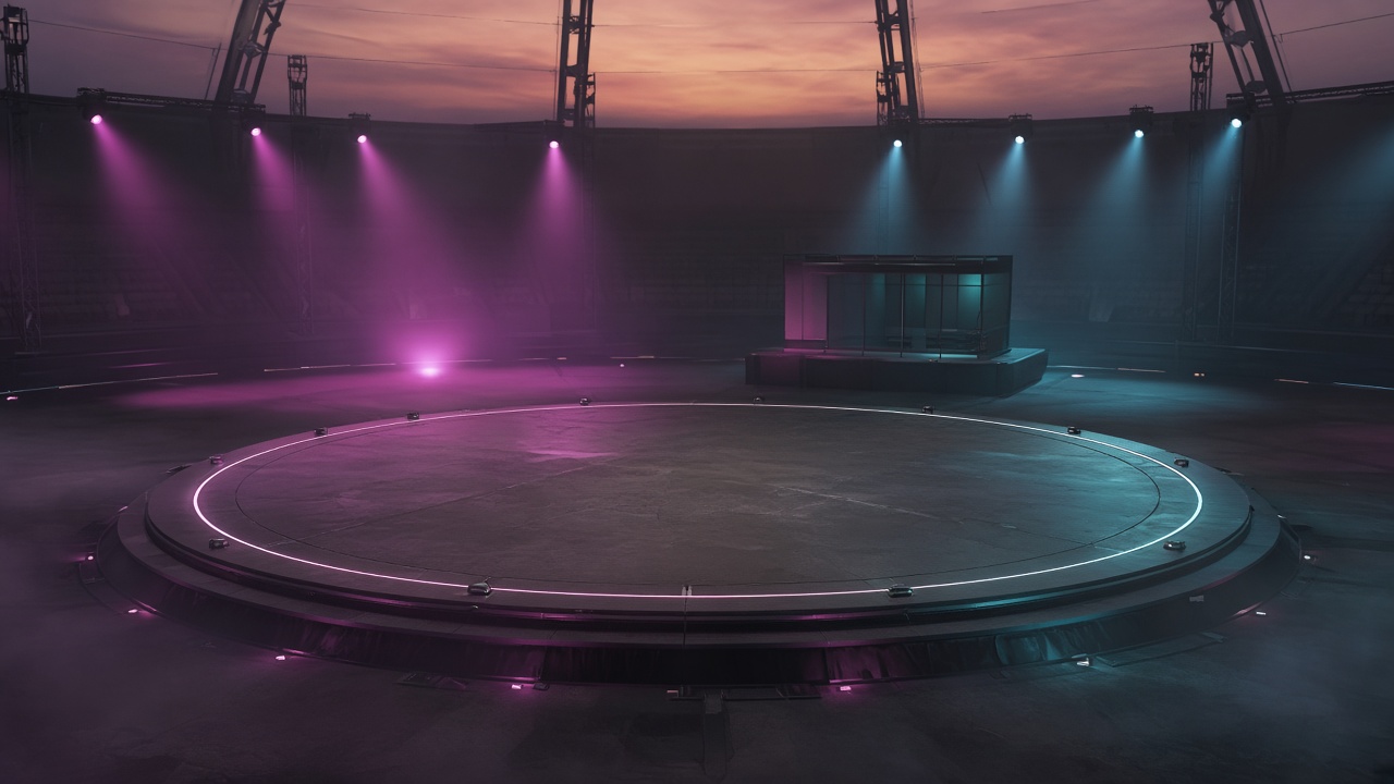 Circular battle royale stage in Brisbane