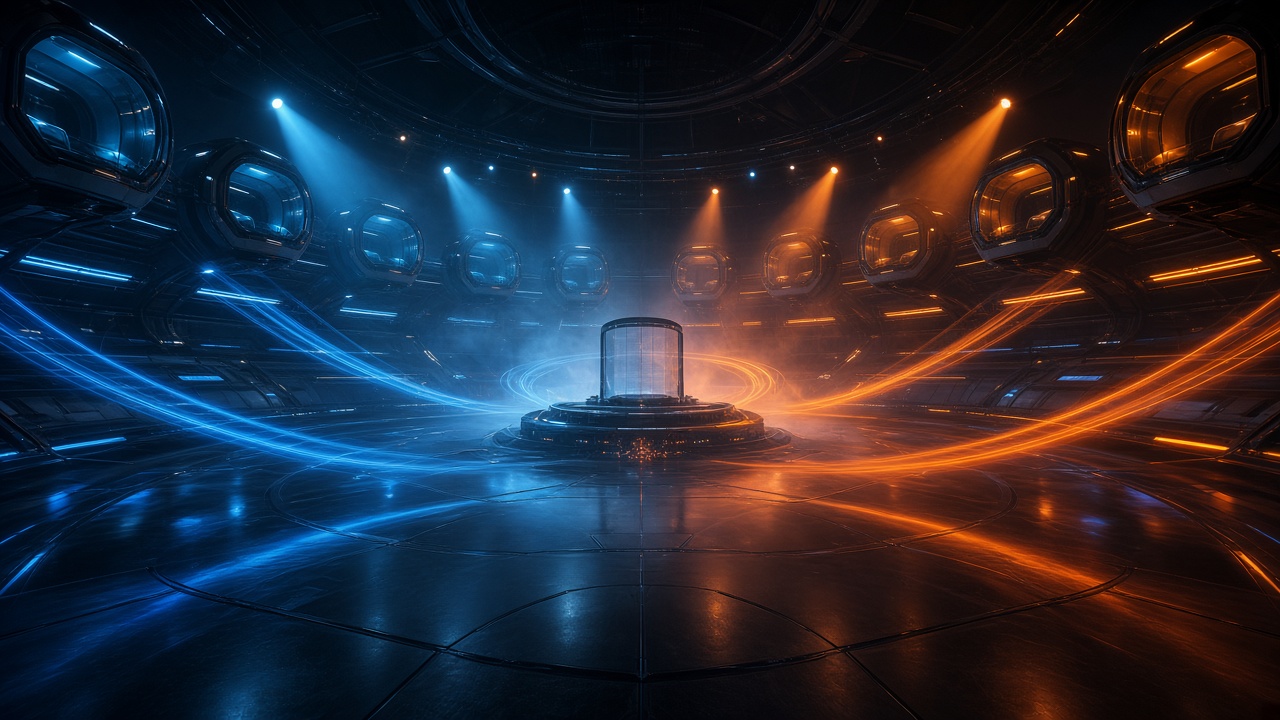 Orange and blue arena for Rocket League
